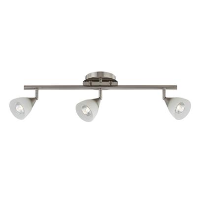 China Modern 3 track bar light frosted glass and brushed nickel GU10 track light downlight ceiling light for sale