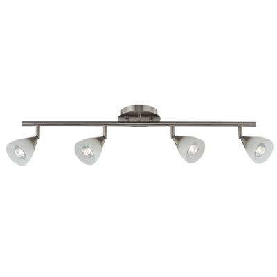 China Modern Light 4 Track Lightweight Frosted Glass And Brushed Nickel Finish Indoor Ceiling Lights for sale