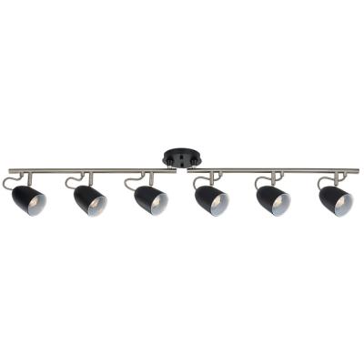 China Modern 6 Track Light Steel Shade Brushed Nickel Accent Gooseneck Indoor Ceiling Lights for sale