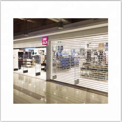 China Easy to Assemble Shopping Mall Exterior High Quality Clear Polycarbonate Automatic Crystal Folding Sliding Door for sale