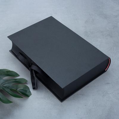 China Vintage Design Recyclable Black Storage Decor Book Faux Decorative Storage Packaging Book Shaped Boxes for sale