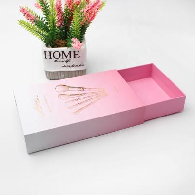 China Handmade Drawer Type Custom Beauty Makeup Brush Packaging Box for sale