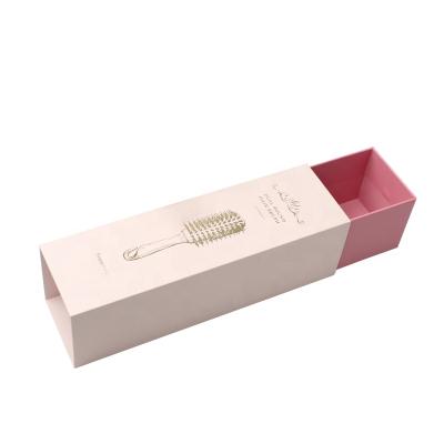 China Recyclable Custom Printed Sliding Drawer Gift Packaging Box With Handle For Hair Brush for sale