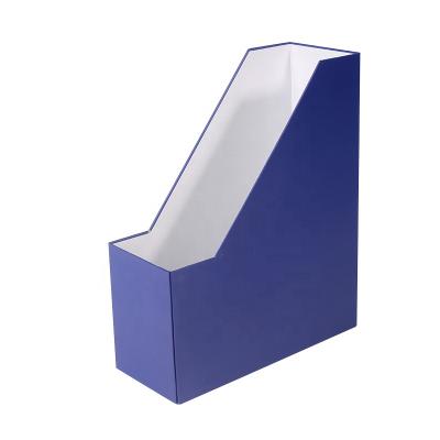 China Recyclable Blue Office Table Top Document Magazine Cardboard Folder Holder for sale