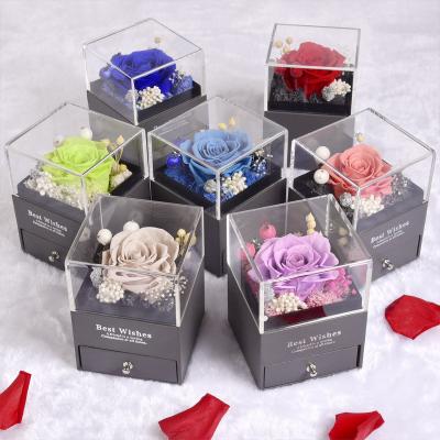 China Durable Preserved Roses Valentines Day Gift Box Wholesale Christmas Gift Box for sale