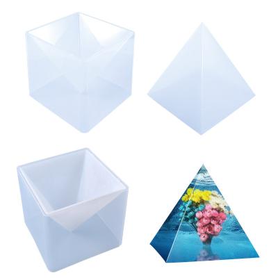 China Amazon Success Pyramid Resin Casting Silicone Resin Molds For Resin Stick Candle Wax for sale