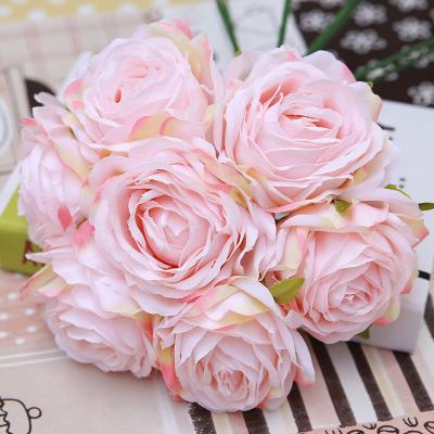 China Wholesale Natural Touch Colorful Silk Artificial Flower Heads Large Artificial Rose Flower for sale