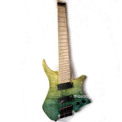 China Swamp Ash Musoo's Precious Mark 8 Strings Fanned To Fret Headless Electric Guitar (G4) for sale