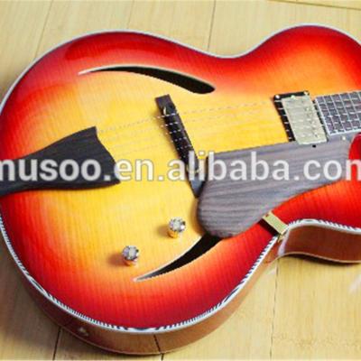 China Maple MUSOO BRAND Electric Guitar Semi-Hollow Jazz Guitar in 3TS Color (MJ0300) for sale