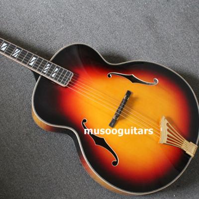 China Fir Musoo Mark 400 Archtop Jazz Guitar In Sunburst With Solid Hand Carved Super Hard Case (AR1500) for sale