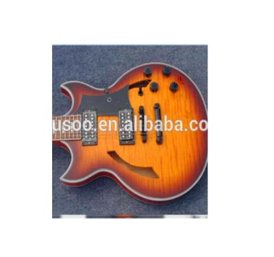 China Mahogany MUSOO BRAND ELECTRIC 7STRING GUITAR WITH DOUBLE CUT HOLLOW BODY for sale