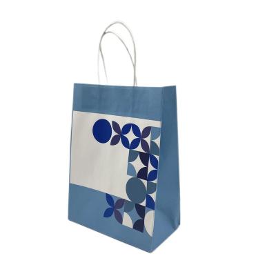 China Recyclable Custom Packaging Bag Design Your Own Logo Flat Handle Takeaway Carry Out Paper Bag for sale