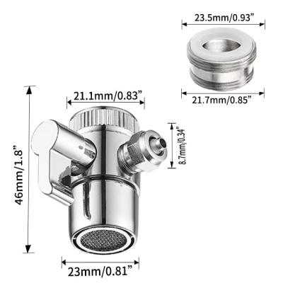 China Popular Wholesale Faucet Accessories Filter Ball Switch Transfer Water Purifier Handle Water Divider Electroplating Two Point for sale