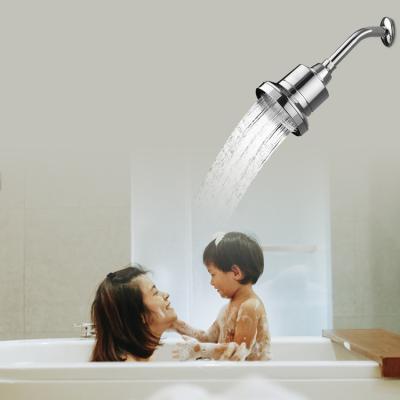 China Wholesale Popular Full Chrome Filter Shower Head High Flow Strong Fixed Shower Head Water Filter for sale