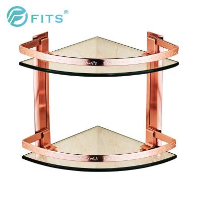 China Modern 6mm 8mm Glass Triangle Double Layer Glass Shelf for sale