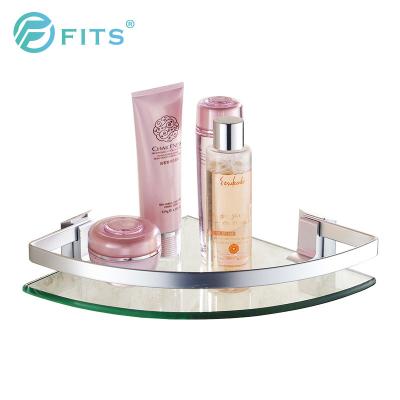 China Modern Triangle Single-layer Glass Wall Mounted Cover Shelf in 6mm 8mm for sale