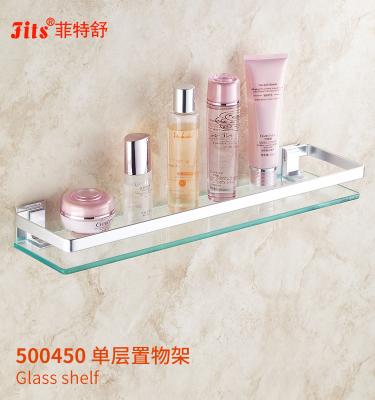 China Modern Aluminum Single Layer Glass Shelf for sale