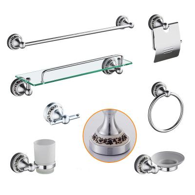 China Home Modern Bathroom Hotel Hardware Suit Aluminum Toilet Accessories Set for sale