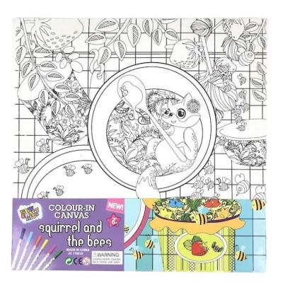 China China Supplier Promotion Printing Drawing Board Fabric Flower Number Kids Canvas Painting Set JC170010 for sale