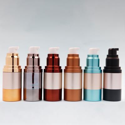 China Modern Luxury 15ml Lotion Bottles Frosted Glass Pump Bottle For Liquid Foundation Glass Lotion Bottle With ABS Pump for sale