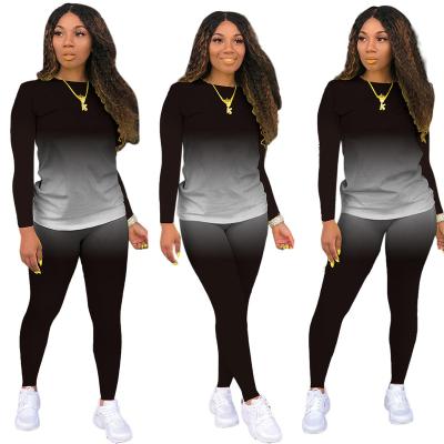 China Anti-pilling Tracksuits 2021 Women's Tracksuits Top and Sleeve Long Pants Anti-pilling Suit Two Piece Set Plus Size for sale