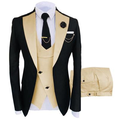 China Anti-wrinkle 2022 slim smart business suit blazer man elegant fit leisure 3 pieces tuxedo coat for gentleman blazer set mens suits for sale