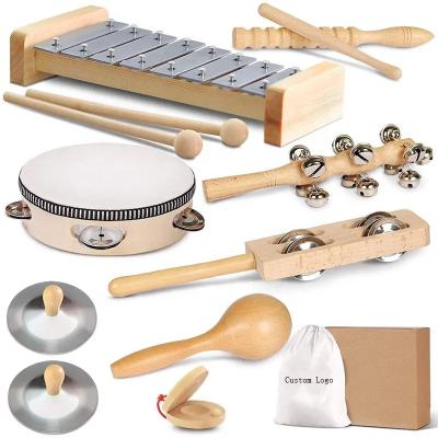 China Educational Wooden Musical Instruments Set, Percussion Set with Xylophone Educational Music Toys for Kids and Toddlers for sale