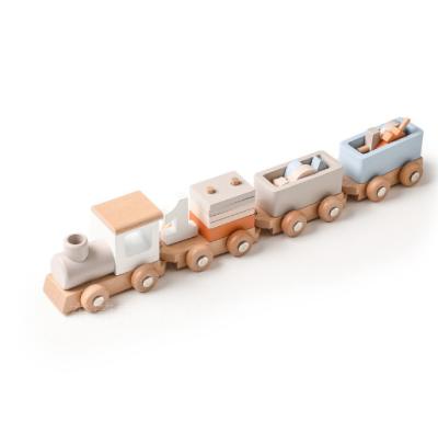 China Wooden Wooden Train Set for Baby Gift Toys with Numbers and Blocks Train Montessori Toy Toys Toddler Boys and Girls for sale