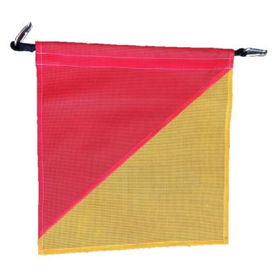 China Yellow/Red Oversized Vehicle Flag SAFETY High Quality Mesh Hanging In Stretch Strap With Aluminum Buckle For TRUCK for sale