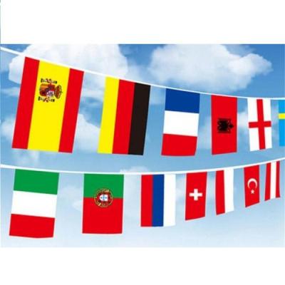 China 25*38cm Polyester Pennant String Bunting Decorative FLYING National Flags for sale