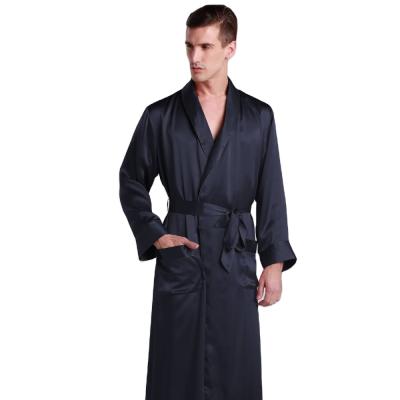 China QUICK DRY silk robe bathrobe night use pajamas for men silk sleepwear pajamas long robes loungewear sleepwear for sale