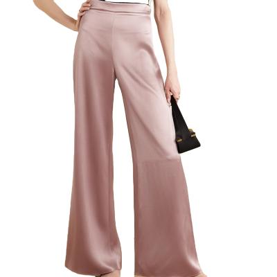 China Plus Size 19m Women's Silk Wide Leg Summer Women's Wide Leg Pants Rayon Silk Women's Wide Leg Pants for sale