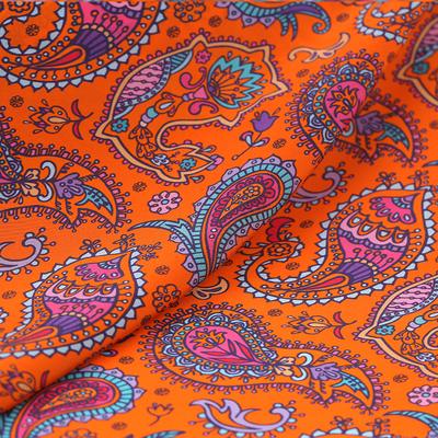 China QUICK DRY Paisley Digital Spray Printed Silk Dress Fabric From Crepe De Chine Printed Mulberry Silk Fabric Silk Fabric for sale