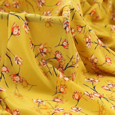 China European and American Early Digital Printed Soft Silk Crepe QUICK DRY Spring and Summer Crepe De Chine Silk Fabric Dress Shirt Fabric for sale