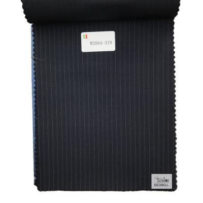 China Sustainable Italian Striped Cashmere Wool Fabric For Custom Mens Suit for sale