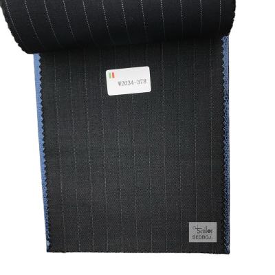 China Wholesale Custom Made Mens Suit Woolen Fabrics Mens Suit Striped Fabric Viable For Slim Mens Suit for sale