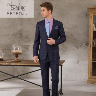 China Custom made high quality cashmere check suit 2 buttons suit Shenzhen blue tailor plus size hade made suit for sale