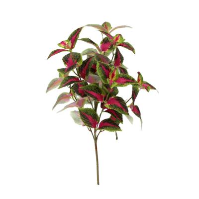 China Plastic Artificial Green Decorative Green Leaves Wall Hanging Artificial Plants Outdoors for sale