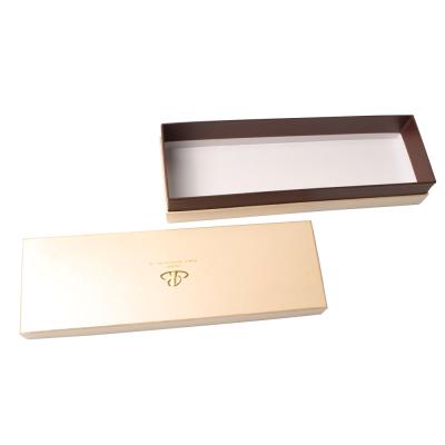 China Biodegradable Custom Logo Printed Hot Gold Foil Rectangular Recycled Lid And Jewelry Base Gift Packaging Paper Cardboard Box for sale