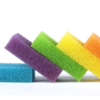 China Green Blue Customized Eco-friendly Cross-Linked Black 80PPI Biological Mesh Foam Water Filter Foam Sponge Polyurethane Polyurethane Reticulated Blue Green for sale