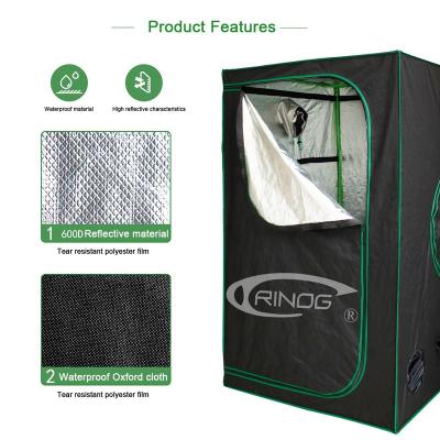 China Easily Assembled Trinog LED Greenhouse Growing Tents In Doors Greenhouse Indoor 600D Garden Mylar Grow Tent For Hydroponics for sale