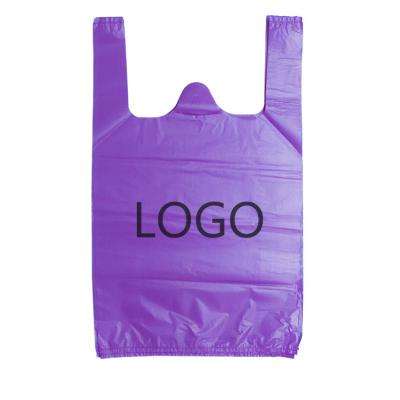 China Biodegradable Shopping Vest Bag Recyclable Custom Printing Bag Plastic Carrier Bags Perforated Packaging T-shirt Biodegradable Plastic Bag for sale