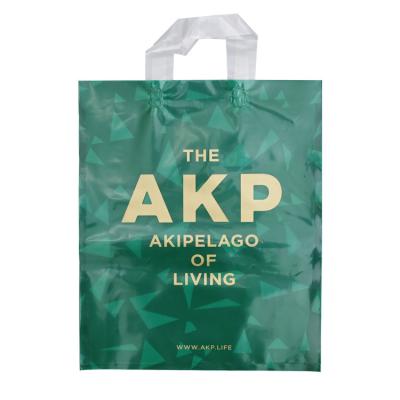 China Wholesale Custom Recyclable Recyclable Logo Plastic Shopping Bag Handle Clothing Reusable Shopping Bag for sale