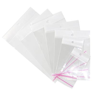 China Recyclable Custom Transparent Opp Self Adhesive Bag Hanging Plastic Pouches Seal Storage Packaging For Handmade Jewelry Display Bag for sale