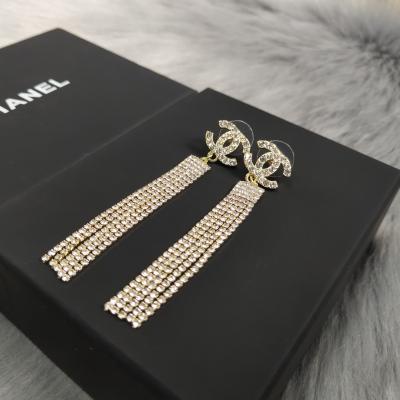 China Fashionable Designer Custom CC Studs Earring Lady's Gift Trendy Gold Plated Zircon Pearl Dangle Earring for sale