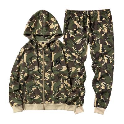 China New Arrival Breathable Breathable Men's Casual Sportswear Set Hooded Sweater Camouflage Running Jogging Tracksuit for sale