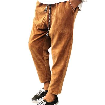 China 2020 American Hot Selling Men's Stat Anti-Wrinkle Wind European Autumn Anti-Wrinkle Solid Color Casual Cropped Pants for sale