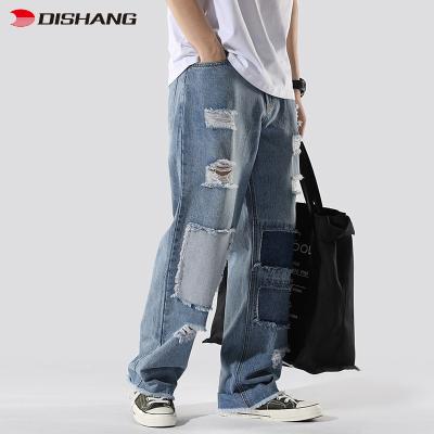 China Breathable Spring And Autumn High Quality Washed Distressed Loose Jeans Mens Retro Hip Hop Pants for sale