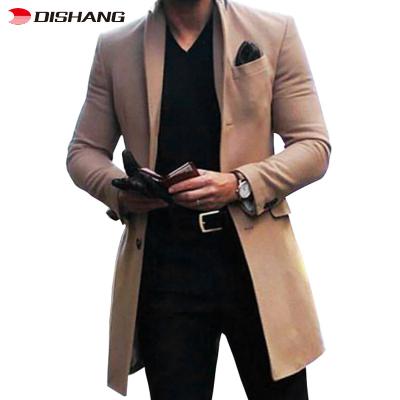 China Fashion Breathable Stain Men's Casual Solid Color Straight Autumn And Winter Trench Coat Long Coat For Men for sale