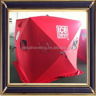 China Fiberglass QuickFish 3 Eskimo Ice Shelter Fishing Shanty Portable Red Tent for sale